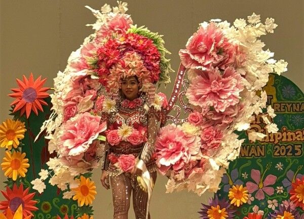 ▲在台菲律賓移工團體手作耀眼秀服