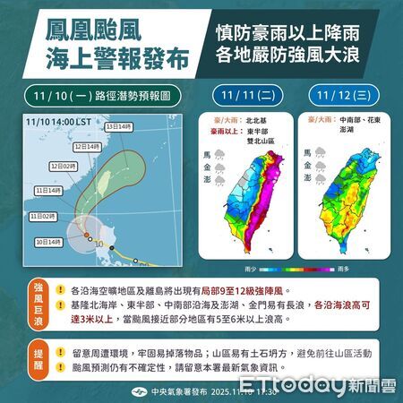 ▲▼鳳凰陸警明發布！估從台中以南登陸　高市府應變中心三級開設。（圖／記者賴文萱翻攝）