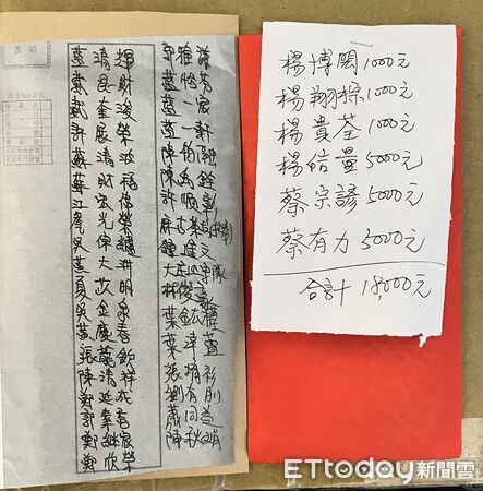 ▲藍清輝所長將善款交給藍婦。（圖／記者陳崑福翻攝）