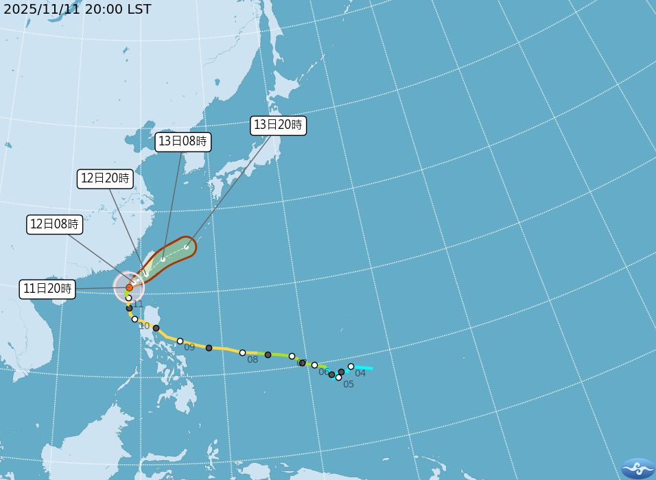 ▲▼114年11月11日20時輕度颱風鳳凰