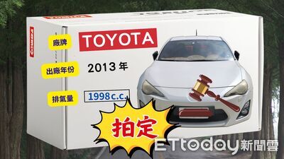 2013年豐田86喊價52次12.2萬成交 卦山法拍市集為國庫入帳千萬