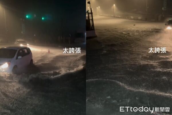 ▲▼宜蘭蘭陽隧道前淹水。（圖／Threads網友pinpaker授權提供，請勿隨意翻拍以免侵權）