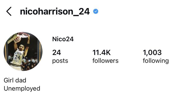 ▲▼哈里森IG自介加上「失業中」。（圖／截自nicoharrison_24 IG）
