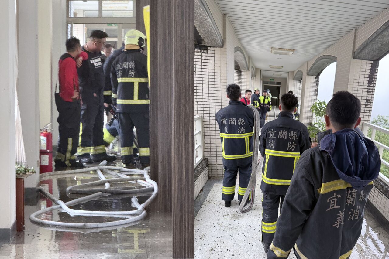 佛光大學辦公室不明原因起火!走廊濃煙瀰漫 消防迅速撲滅