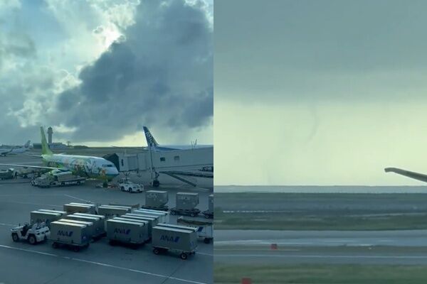那霸機場員工「目擊龍捲風」！畫面曝光　氣象廳發布注意情報