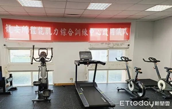 ▲桃園分局龍安派出所警友站成立體能訓練中心。（圖／桃園警分局提供）