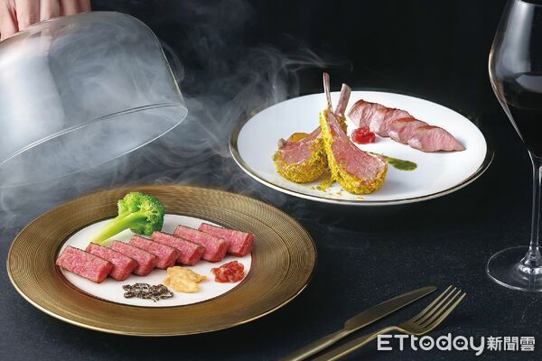 ▲夏慕尼全新套餐煙燻澳洲和牛盛宴，新添煙燻和牛、香煎羊排佐薄荷醬等主餐選擇。（圖／王品提供）