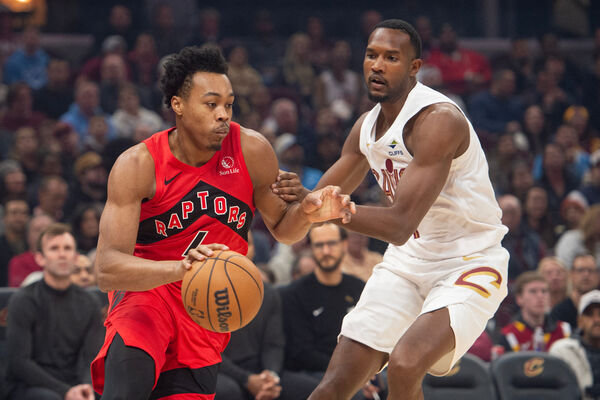 ▲暴龍巴恩斯砍下28分、10籃板、8助攻、5阻攻，率隊撂倒強敵騎士。（圖／達志影像／美聯社）