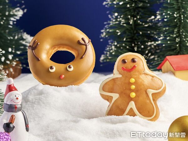 ▲▼Krispy Kreme推出2款耶誕甜甜圈 。（圖／Krispy Kreme提供）