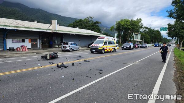 ▲台東關山分局台9線發生車輛迴轉事故。（圖／記者楊晨東翻攝）