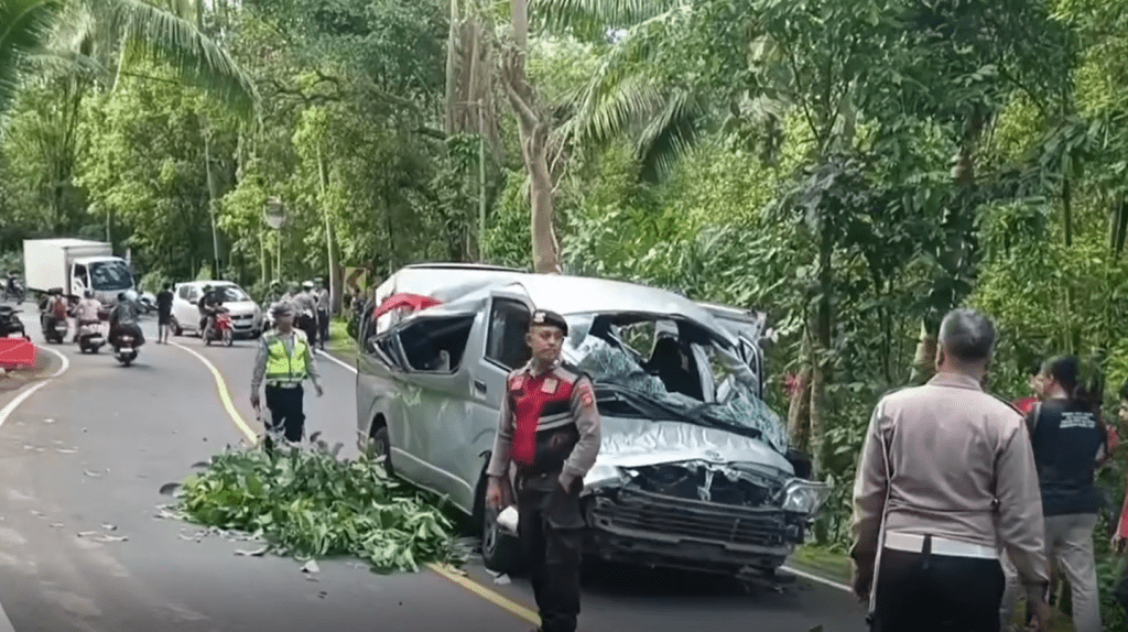 ▲峇厘島驚傳嚴重車禍，釀成中國遊客5死8人傷。（圖／翻攝自微博）
