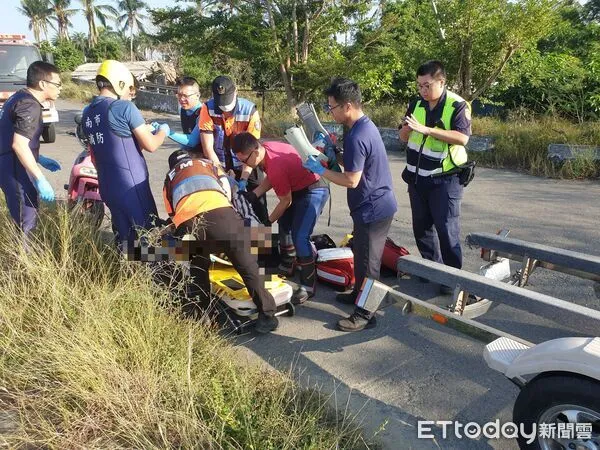 ▲▼快訊／台南今早1男墜橋落水　救上岸已無呼吸心跳。（圖／記者林東良翻攝）