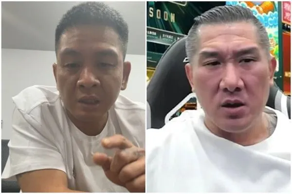 館長被昔日戰友、成吉思汗健身俱樂部元老級員工「大師兄」李慶元與高階主管小偉，開直播「毀滅式爆料」。（翻攝自李慶元臉書、館長YT）