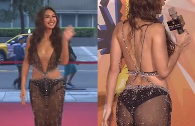 薔薔深V登走鐘獎！一轉身「下半身透明」屁股蛋全看光　霸氣開嗆典禮