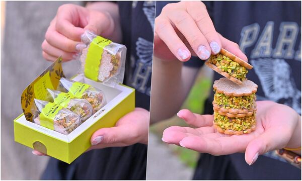 ▲▼東京車站每日限量販售開心果奶油夾心餅。（圖／部落客橘子狗提供）