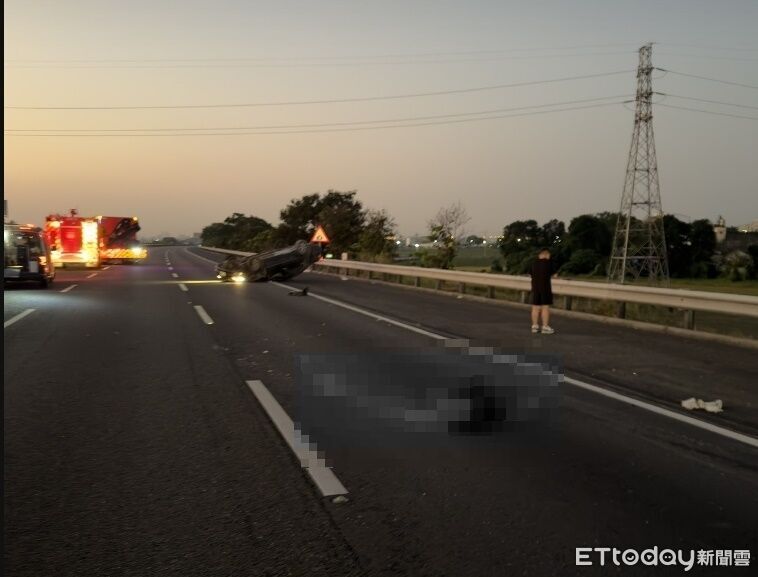國道死亡車禍!雲林段3車追撞翻覆釀5傷 19歲乘客拋飛當場不治