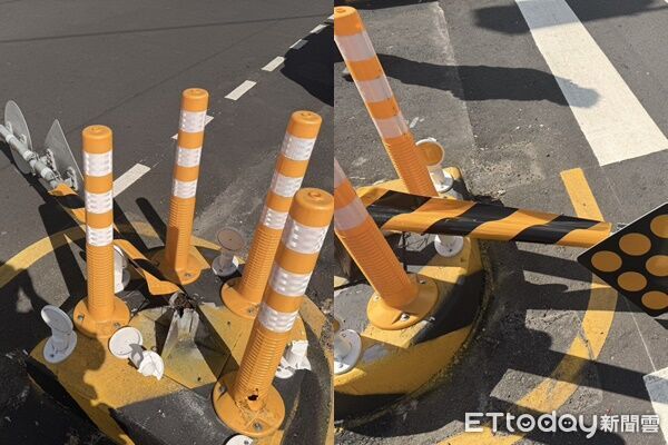 ▲▼彰化彰南路庇護島7個月被撞9次。(圖／記者唐詠絮翻攝)