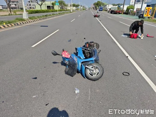 ▲▼台南善化台1線車禍。（圖／民眾提供）