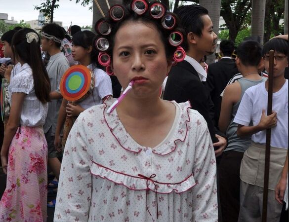 ▲彰化精誠中學變裝進場埃及豔后驚豔全場。（圖／民眾提供）