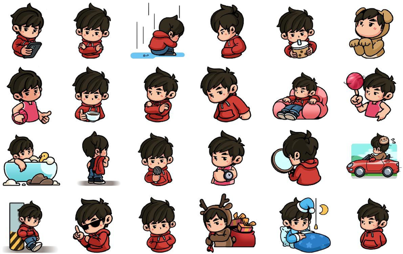 ▲▼周同學,動態貼圖,周杰倫,官方二次元IP。（圖／巨星創意文化股份有限公司）