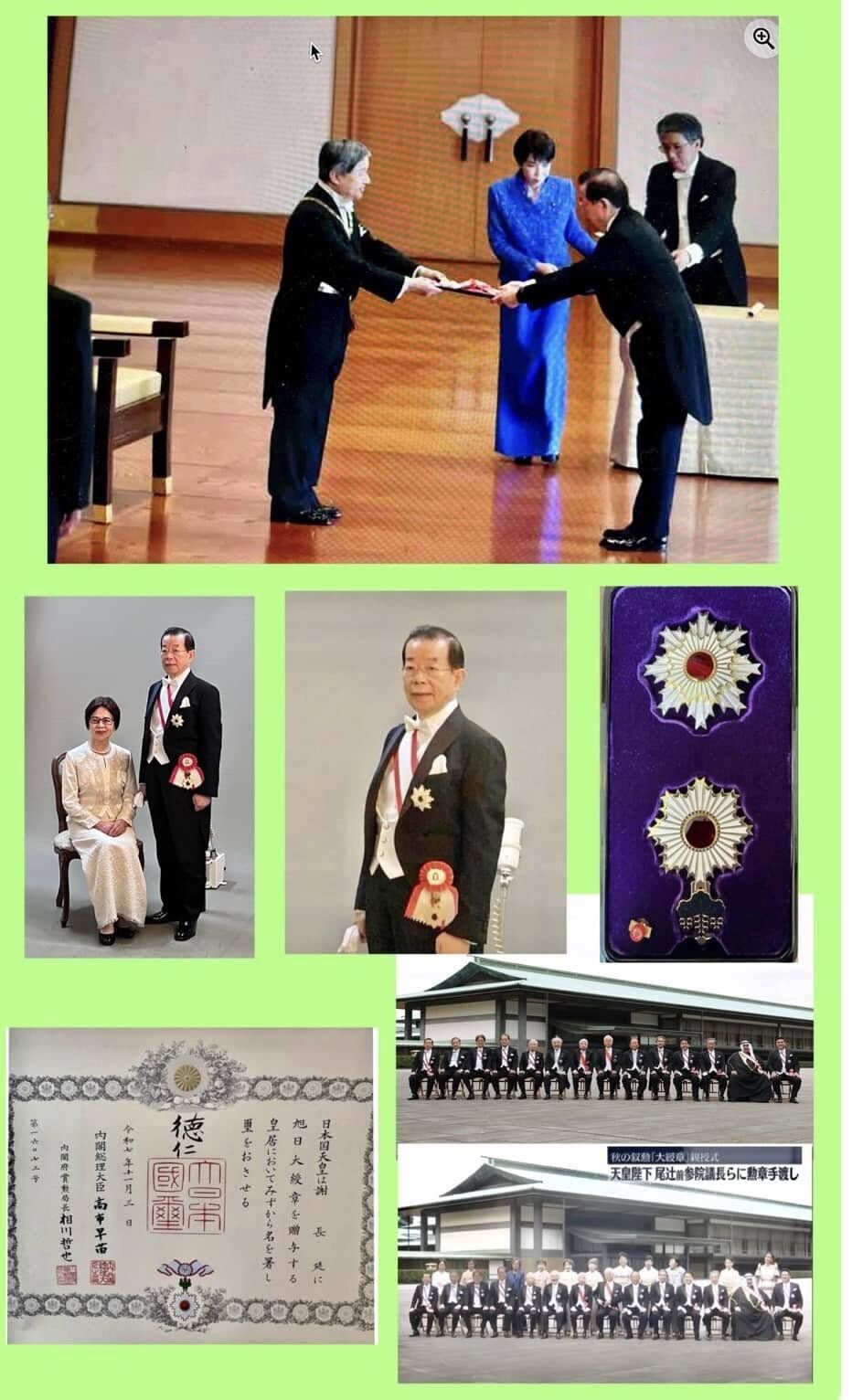 ▲▼我前駐日代表謝長廷獲頒日本最高等級的「旭日大綬章」。（圖／謝長廷臉書）