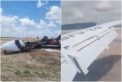 載剛果官員「包機墜毀」!降落衝出跑道瞬間起火 恐怖畫面曝