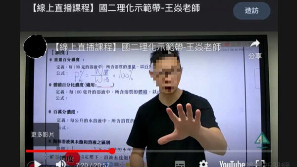 王姓教師過去多以「王焱」或「王竑文」之藝名教導國中理化，因外表斯文、上課幽默，讓不少學生傾慕。（圖／民眾提供）