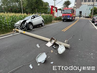 才離開醫院！台中男胸痛撞斷電線桿「橫躺路中」　又被送回醫院