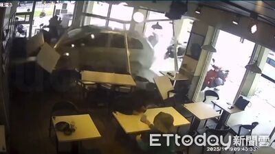 汽車猛撞進花蓮早午餐店釀2傷！現場畫面曝光　女駕駛喊：誤踩油門
