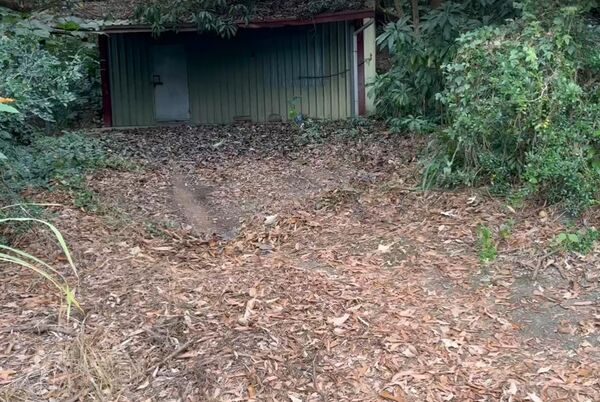 ▲肇事男子撞死女騎士後將車棄置在山邊小路。（圖／民眾提供）