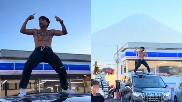 富士山前「半裸熱舞」站上車頂嗨！　泰網紅被砲翻道歉了