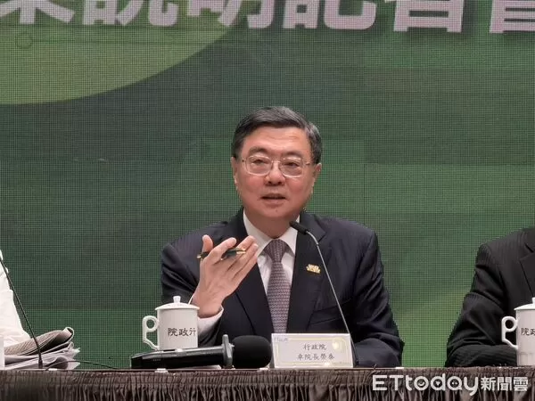 ▲▼行政院長卓榮泰出席「院版《財政收支劃分法》修正草案說明記者會」。（圖／記者陳家祥攝）