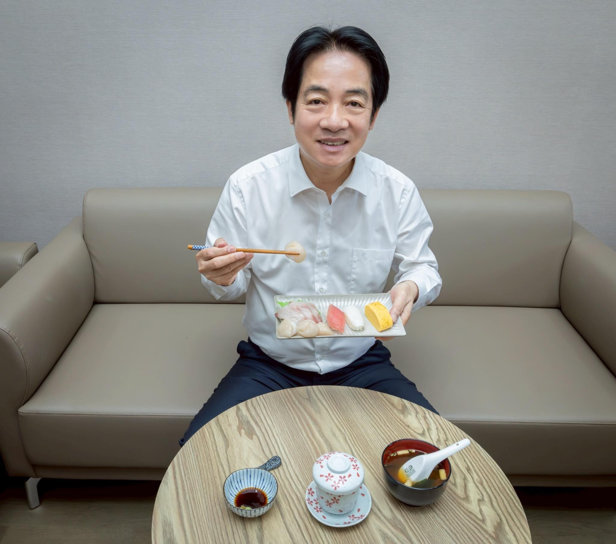 ▲▼總統賴清德的午餐，力挺日本水產。（圖／賴清德臉書）