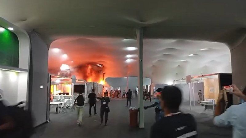 ▲▼巴西COP30展館火警。（圖／翻攝X）