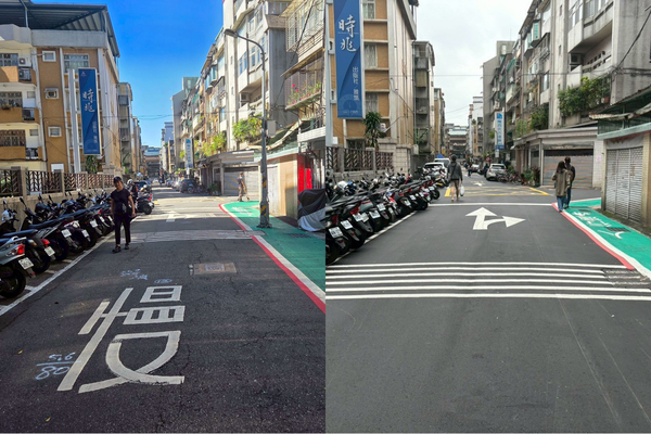 ▲八德路路面更新對比圖。（圖／翻攝自台北市政府工務局）