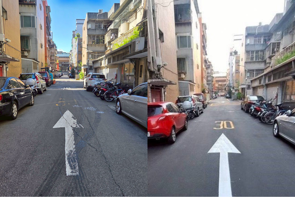 ▲八德路路面更新對比圖。（圖／翻攝自台北市政府工務局）