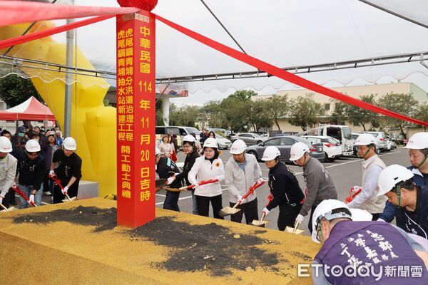 ▲虎尾青埔分洪道工程開工，象徵治水工程正式起跑。（圖／記者游瓊華翻攝）