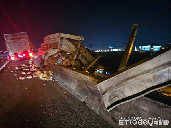 ▲國道1號大雅段傳出死亡車禍。（圖／記者許權毅翻攝）。