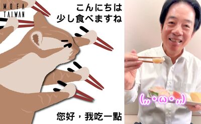 貓咪迷因太犯規！外交部「你好我吃一點」挺日水產　台日百萬網朝聖