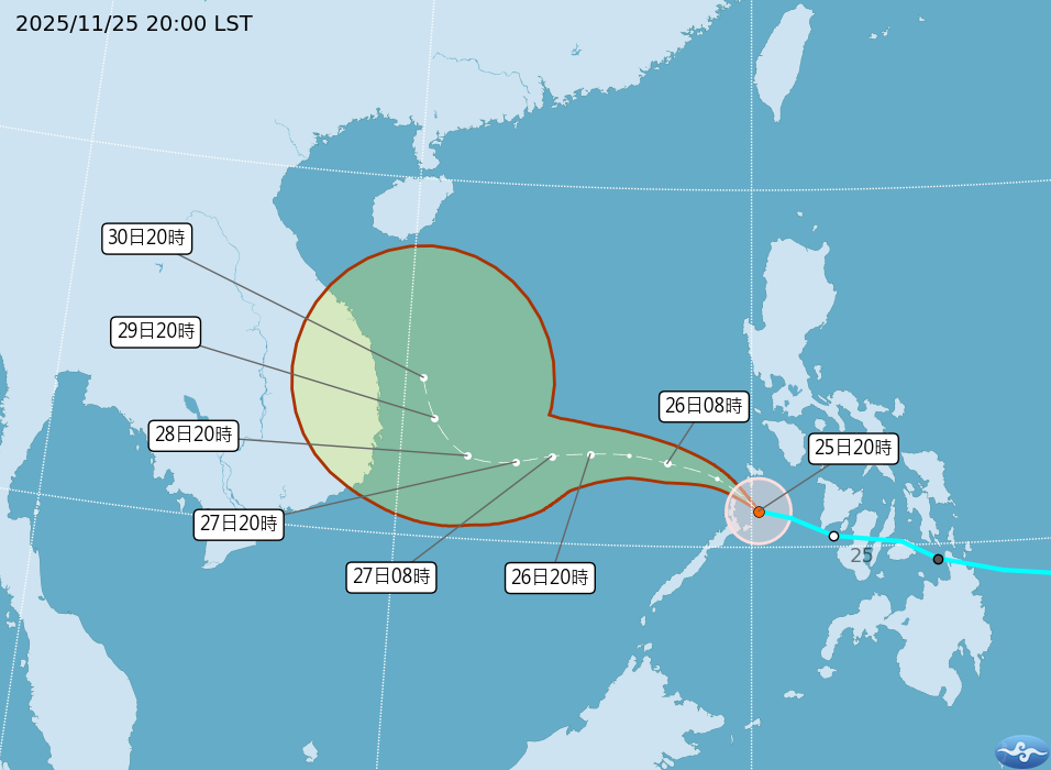 ▲▼天琴颱風生成。（圖／氣象署提供）