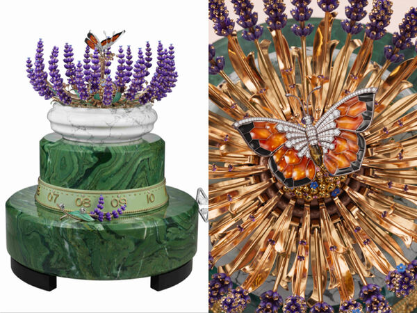 梵克雅寶薰衣草座鐘獻驚喜　緩緩開啟飛出鑽石蝴蝶