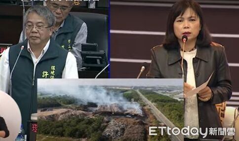 ▲國民黨團議員在議會質詢社福預算負擔，質疑候選人政見恐掏空市庫。（記者林東良翻攝，下同）