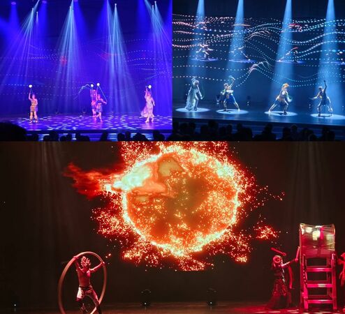 ▲「舞鈴劇團」融合科技、文化與藝術的《島嶼之光》與《超越顛峰》演出非常精采。（圖／記者張佩芬攝）