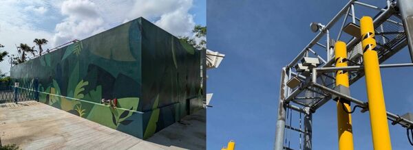 ▲左圖高雄港旅運中心的儲能系統；右圖港區自動化門哨管制系統。（圖／港務公司提供）