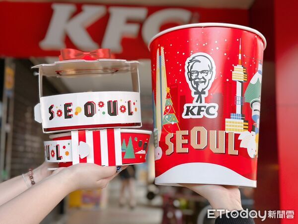 ▲▼肯德基聖誕巨大桶回歸，同步開賣雪花乳酪脆雞。（圖／記者蕭筠攝）