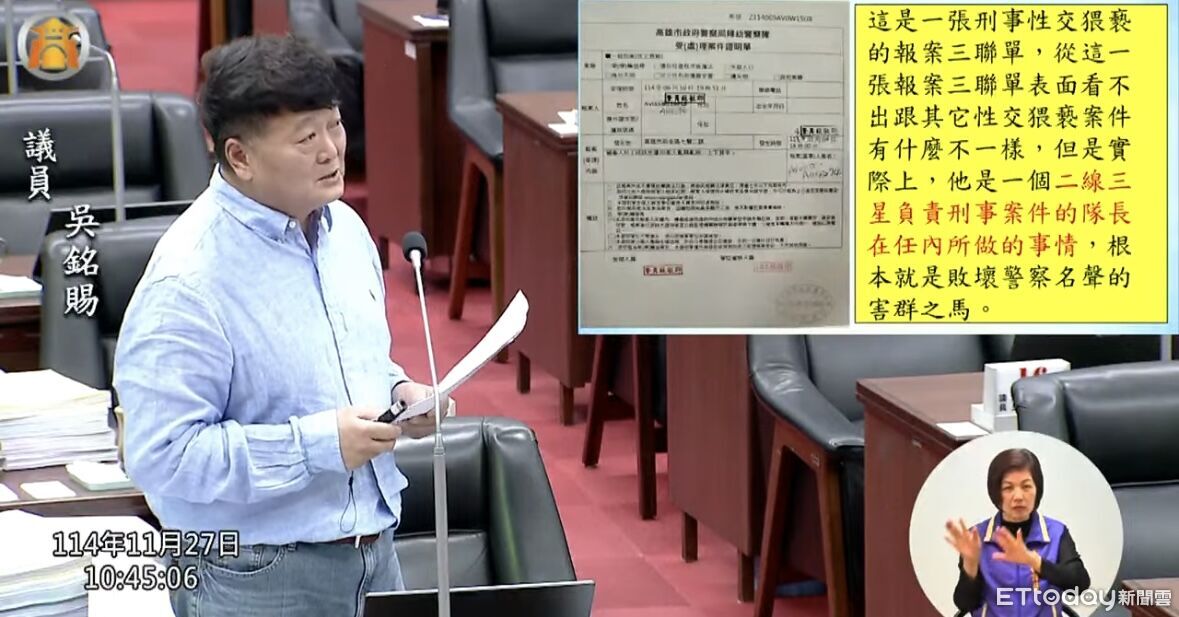 高雄兩線三星警官遭控亂摸大腿私密處　女報案被警告「官很大」