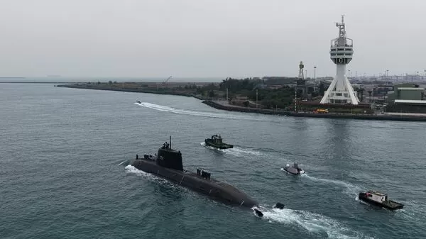 ▲「海鯤軍艦」完成第四次浮航海試。海鯤號。（圖／台船提供）