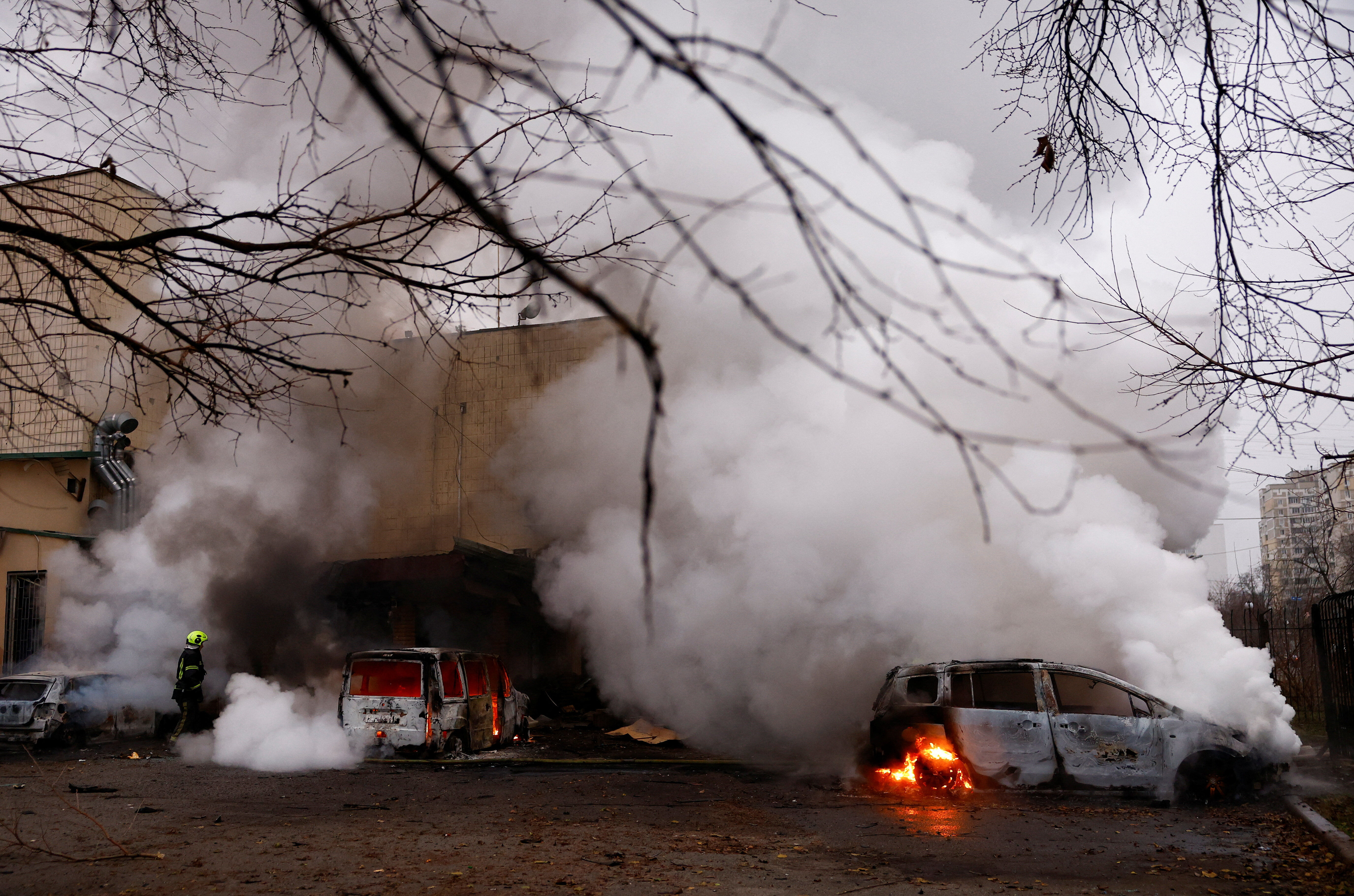 ▲▼俄羅斯空襲烏克蘭基輔。（圖／路透）