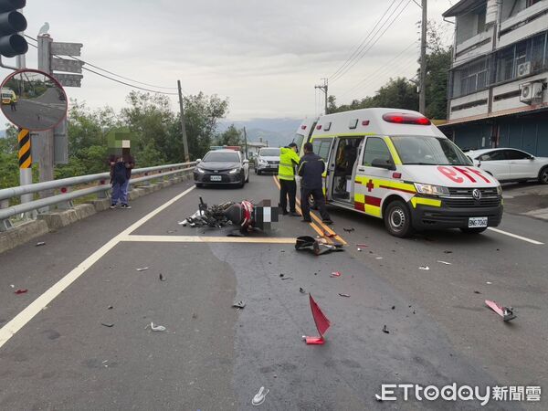 ▲台東市志航路二段發生車禍事故，一名機車騎士身亡       。（圖／記者楊辰東翻攝）