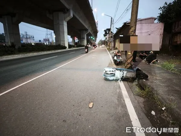 ▲▼李姓男子騎乘機車，疑因未保持安全距離，從後方追撞前方直行的陳姓阿嬤所騎乘的機車，兩車倒地，陳姓阿嬤送醫急救後不治身亡。（圖／記者吳世龍翻攝）